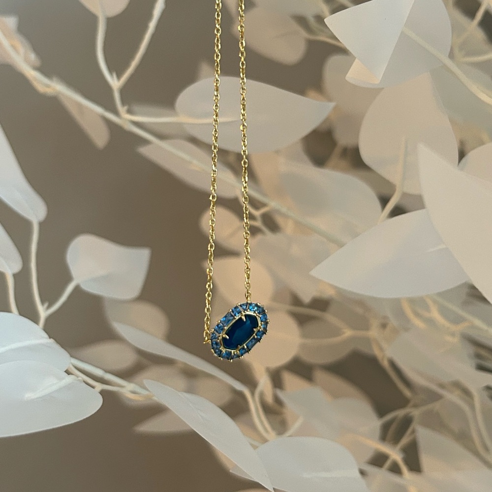 Kendra Scott Gold Sapphire Necklace